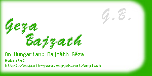 geza bajzath business card